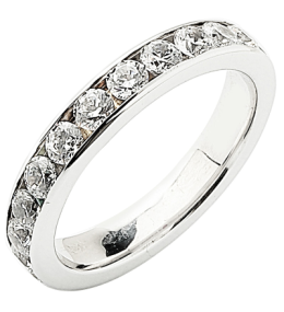 Alliance or gris 750/1000 Prestige Tour Complet Serti Rail Mince et diamants 2,00 carat by Stauffer
