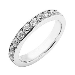 Alliance or gris 750/1000 Prestige Tour Complet Serti Rail Mince et diamants 2,00 carat by Stauffer