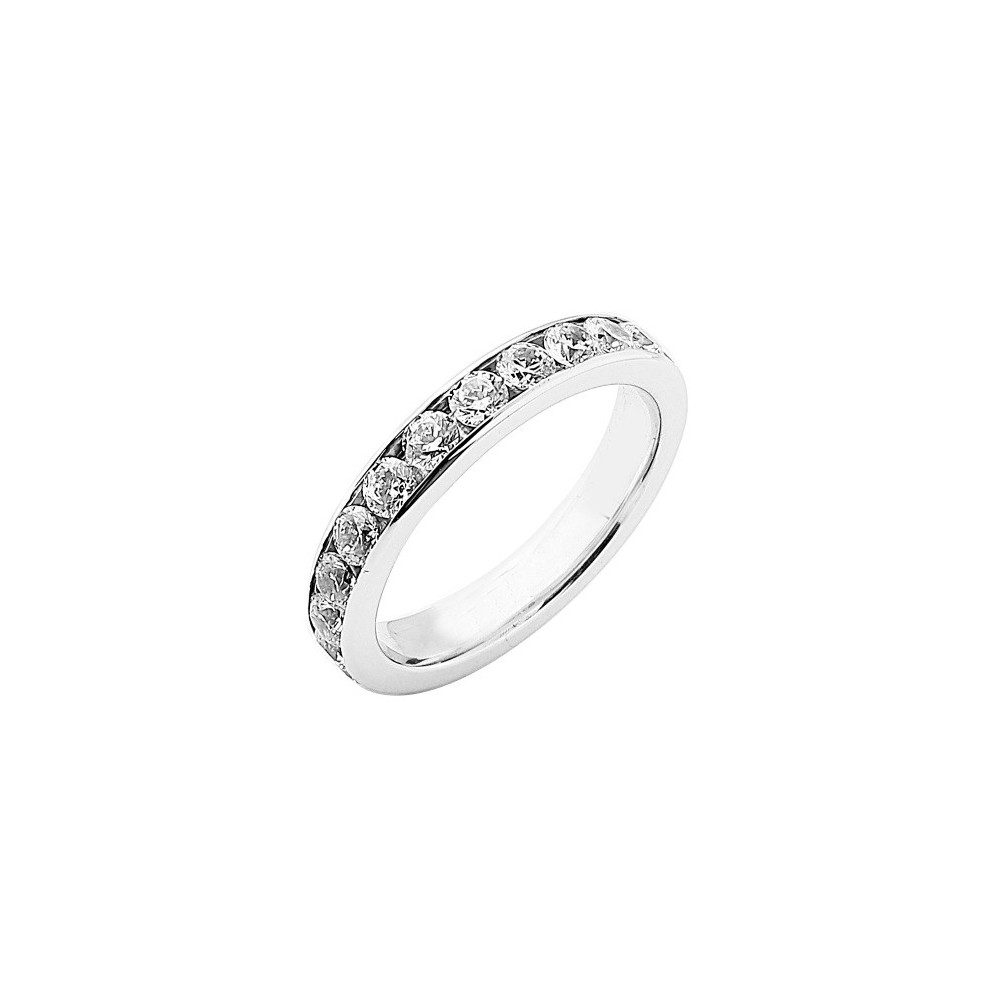 Alliance or gris 750/1000 Prestige Tour Complet Serti Rail Mince et diamants 2,00 carat by Stauffer