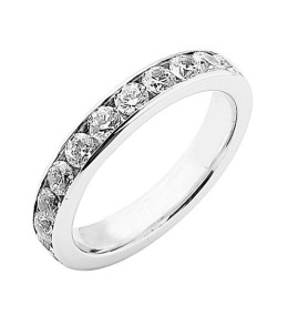 Alliance or gris 750/1000 Prestige Tour Complet Serti Rail Mince et diamants 2,00 carat by Stauffer