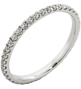Alliance or gris 750/1000 Prestige Tour Complet Serti Griffes et diamants 0,50 carat by Stauffer