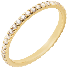 Alliance or gris 750/1000 Prestige Tour Complet Serti Griffes et diamants 0,50 carat by Stauffer