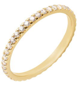 Alliance or gris 750/1000 Prestige Tour Complet Serti Griffes et diamants 0,50 carat by Stauffer
