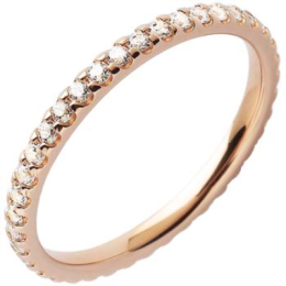 Alliance or gris 750/1000 Prestige Tour Complet Serti Griffes et diamants 0,50 carat by Stauffer