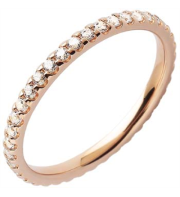 Alliance or gris 750/1000 Prestige Tour Complet Serti Griffes et diamants 0,50 carat by Stauffer