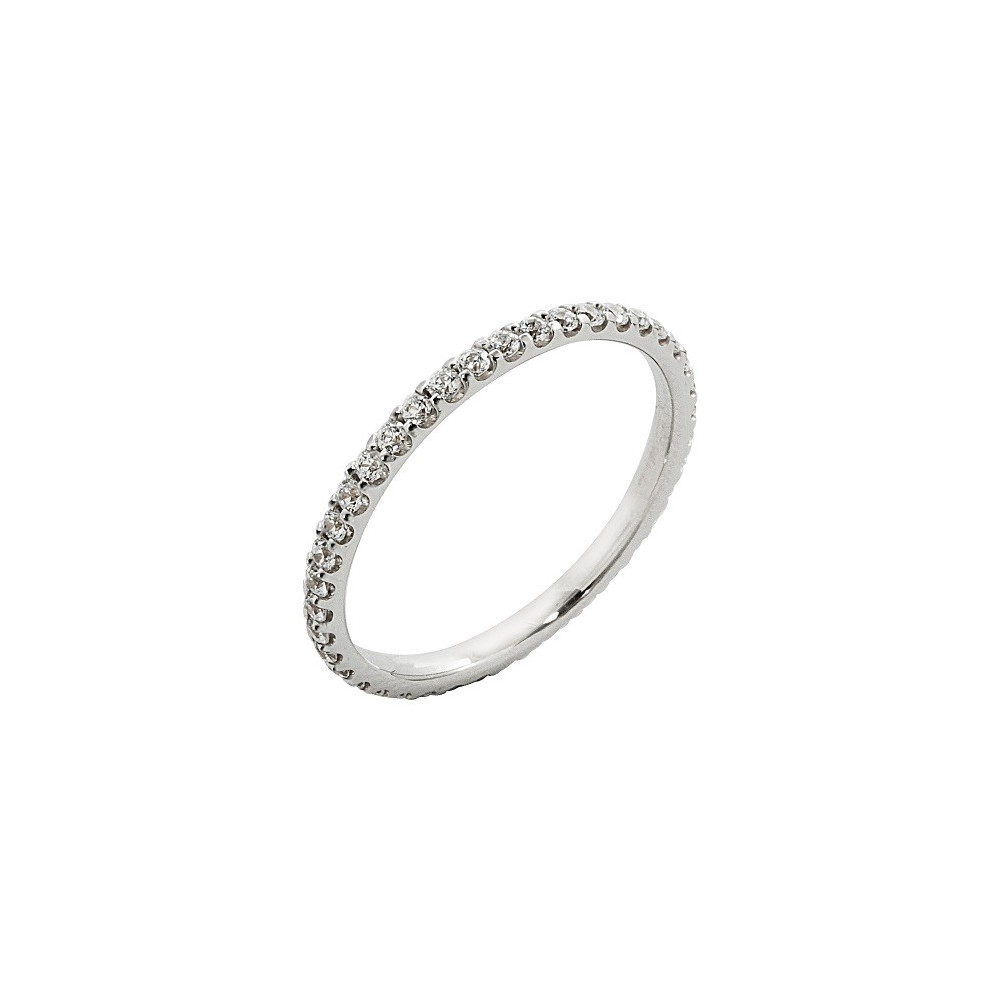 Alliance or gris 750/1000 Prestige Tour Complet Serti Griffes et diamants 0,50 carat by Stauffer