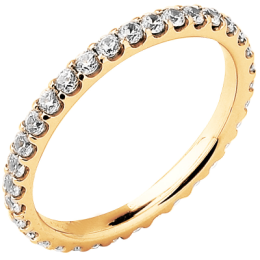 Alliance or gris 750/1000 Prestige Tour Complet Serti Griffes et diamants 0,75 carat by Stauffer