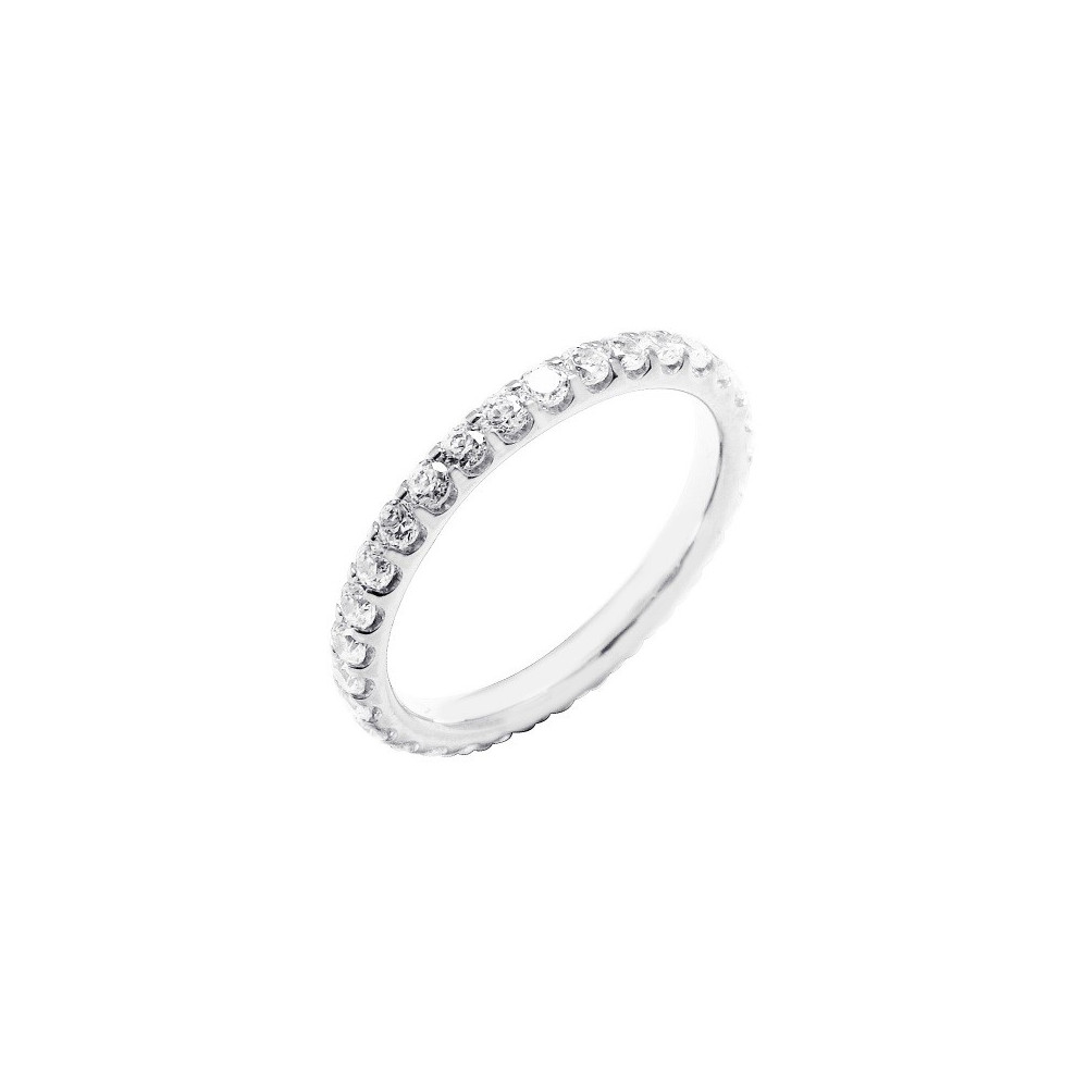 Alliance or gris 750/1000 Prestige Tour Complet Serti Griffes et diamants 1,00 carat by Stauffer