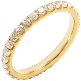 Alliance or gris 750/1000 Prestige Tour Complet Serti Griffes et diamants 1,50 carat by Stauffer