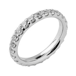 Alliance or gris 750/1000 Prestige Tour Complet Serti Griffes et diamants 1,50 carat by Stauffer