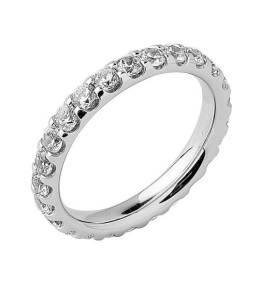 Alliance or gris 750/1000 Prestige Tour Complet Serti Griffes et diamants 1,50 carat by Stauffer