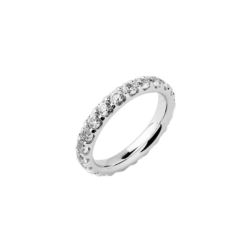 Alliance or gris 750/1000 Prestige Tour Complet Serti Griffes et diamants 2,00 carat by Stauffer
