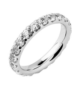 Alliance or gris 750/1000 Prestige Tour Complet Serti Griffes et diamants 2,00 carat by Stauffer