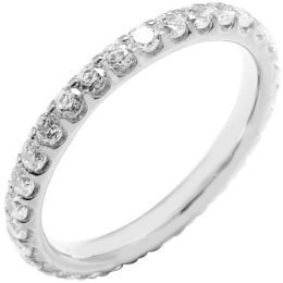 Alliance or gris 750/1000 Prestige Tour Complet Serti Griffes et diamants 2,00 carat by Stauffer