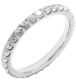Alliance or gris 750/1000 Prestige Tour Complet Serti Griffes et diamants 2,00 carat by Stauffer