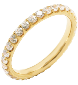 Alliance or gris 750/1000 Prestige Tour Complet Serti Griffes et diamants 2,00 carat by Stauffer