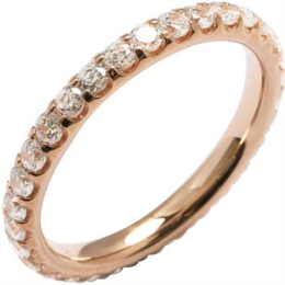 Alliance or gris 750/1000 Prestige Tour Complet Serti Griffes et diamants 2,00 carat by Stauffer