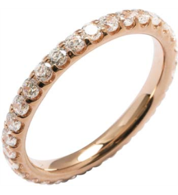Alliance or gris 750/1000 Prestige Tour Complet Serti Griffes et diamants 2,00 carat by Stauffer