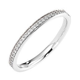 Alliance or gris 750/1000 Prestige Tour Complet Serti Rail Grains et diamants 0,25 carat by Stauffer