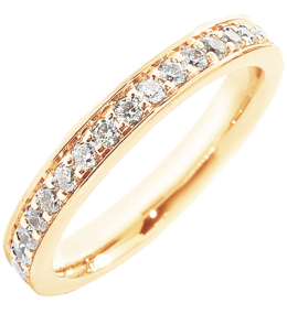 Alliance or gris 750/1000 Prestige Tour Complet Serti Rail Grains et diamants 0,75 carat by Stauffer