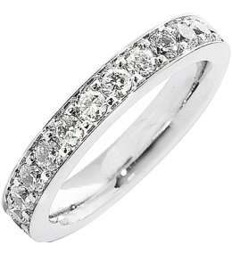 Alliance or gris 750/1000 Prestige Tour Complet Serti Rail Grains et diamants 1,50 carat by Stauffer
