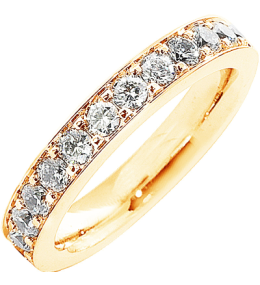 Alliance or gris 750/1000 Prestige Tour Complet Serti Rail Grains et diamants 1,50 carat by Stauffer