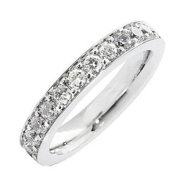 Alliance or gris 750/1000 Prestige Tour Complet Serti Rail Grains et diamants 1,50 carat by Stauffer