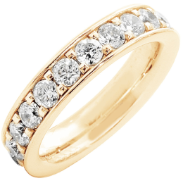 Alliance or gris 750/1000 Prestige Tour Complet Serti Rail Grains et diamants 2,00 carats by Stauffer