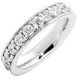 Alliance or gris 750/1000 Prestige Tour Complet Serti Rail Grains et diamants 2,00 carats by Stauffer