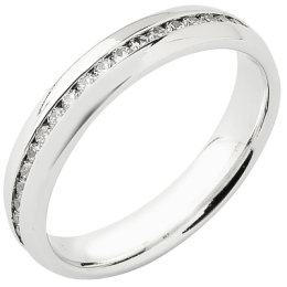 Alliance or gris 750/1000 Prestige Tour Complet Serti Rail Bombé et diamants 0,50 carat by Stauffer