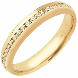 Alliance or gris 750/1000 Prestige Tour Complet Serti Rail Bombé et diamants 0,50 carat by Stauffer