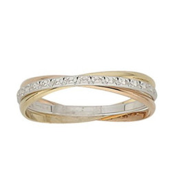 Alliance 3 ors 750/1000 entrelacée dont l'anneau or gris illusion, largeur 1,50 mm by Stauffer