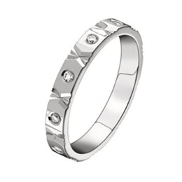 Alliance or gris 750/1000 et diamants 0,170 carat, largeur 3,00 mm by Stauffer