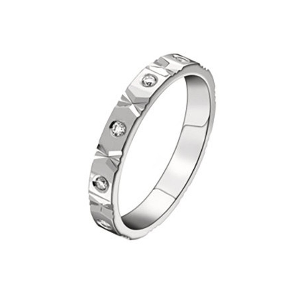 Alliance or gris 750/1000 et diamants 0,170 carat, largeur 3,00 mm by Stauffer