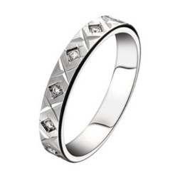 Alliance or gris 750/1000 et diamants 0,096 carat, largeur 3,50 mm by Stauffer