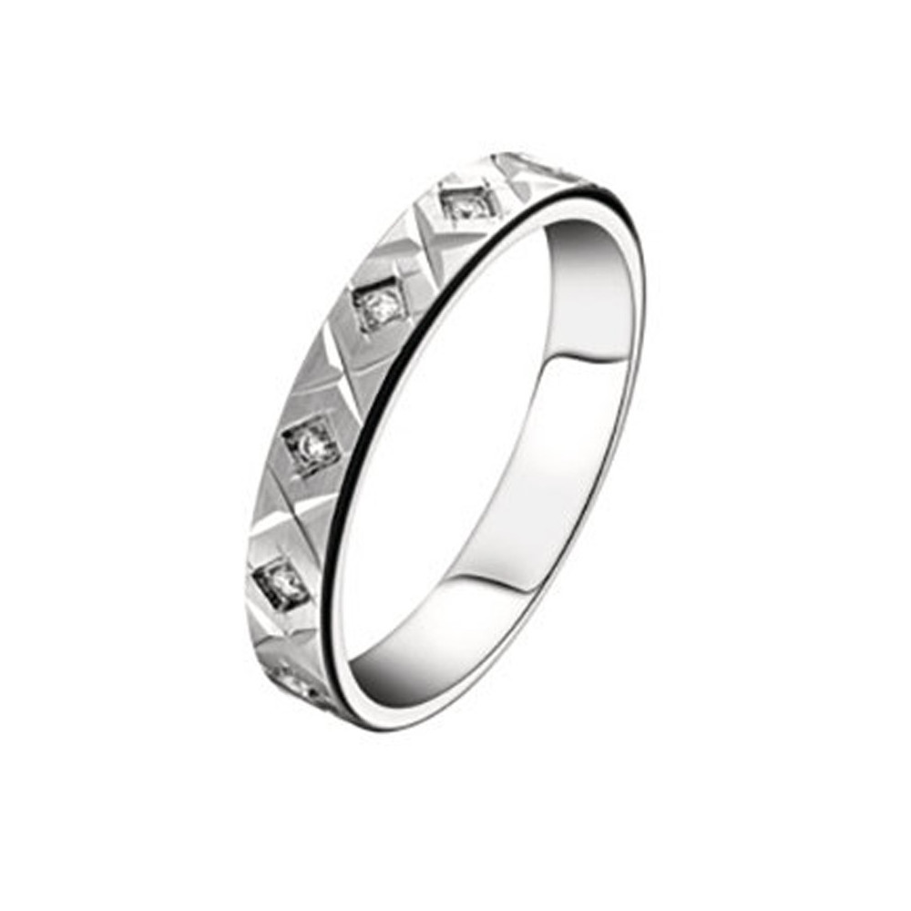 Alliance or gris 750/1000 et diamants 0,096 carat, largeur 3,50 mm by Stauffer