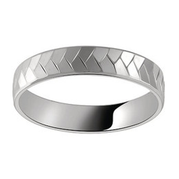 Alliance or gris 750/1000, motifs ciselées, largeur 4,50 mm by Stauffer