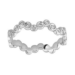 Alliance or gris 750/1000 tour complet, diamants 0,28 carat, largeur 4,40 mm by Stauffer