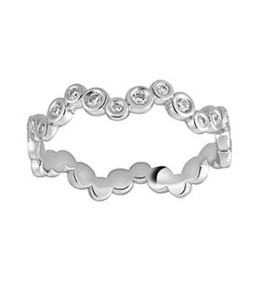 Alliance or gris 750/1000 tour complet, diamants 0,28 carat, largeur 4,40 mm by Stauffer