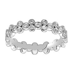Alliance or gris 750/1000 tour complet, diamants 0,42 carat, largeur 4,30 mm by Stauffer