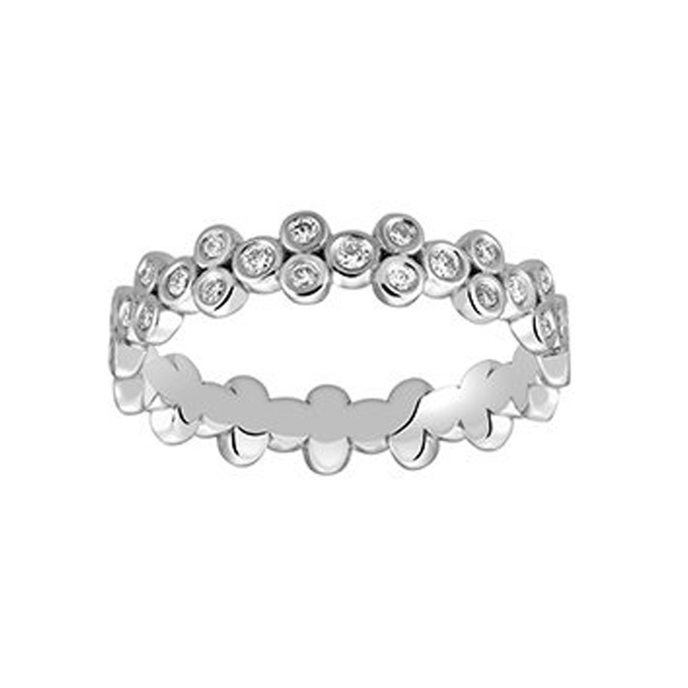 Alliance or gris 750/1000 tour complet, diamants 0,42 carat, largeur 4,30 mm by Stauffer