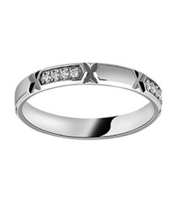 Alliance or gris 750/1000 et diamants 0,11 carat, largeur 3,00 mm by Stauffer