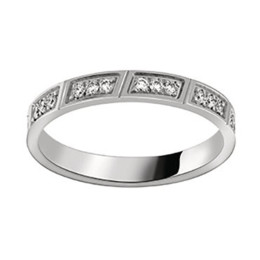 Alliance or gris 750/1000, tour complet diamants 0,30 carat, largeur 3,00 mm by Stauffer