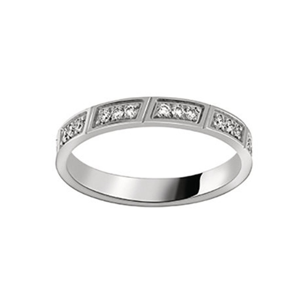 Alliance or gris 750/1000, tour complet diamants 0,30 carat, largeur 3,00 mm by Stauffer