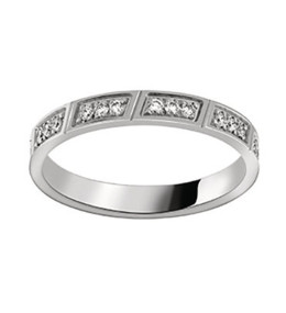 Alliance or gris 750/1000, tour complet diamants 0,30 carat, largeur 3,00 mm by Stauffer