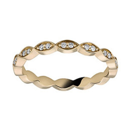 Alliance or jaune 750/1000, tour complet diamants 0,196 carat, largeur 2,30 mm by Stauffer