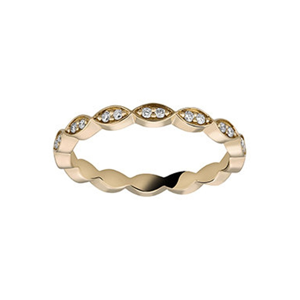 Alliance or jaune 750/1000, tour complet diamants 0,196 carat, largeur 2,30 mm by Stauffer