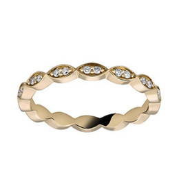 Alliance or jaune 750/1000, tour complet diamants 0,196 carat, largeur 2,30 mm by Stauffer