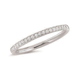 Alliance or gris 750/1000 et diamants 0,095 carat serti griffes, by Stauffer