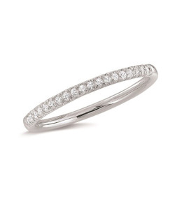 Alliance or gris 750/1000 et diamants 0,095 carat serti griffes, by Stauffer